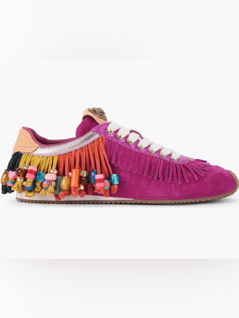Kurt Geiger London Islington Beaded Fringe Sneaker (Women) Color Open Pink 37